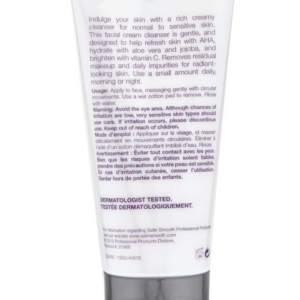 SATIN SMOOTH SKIN CARE Renewal Facial Cream Clenser AHA+Vitamin